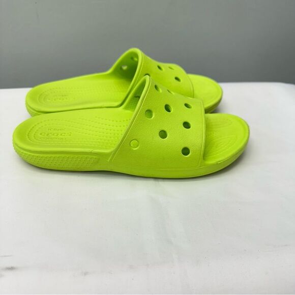 Crocs Kids Lime Bright Green Slides Sandals boys 3 - Picture 3 of 6